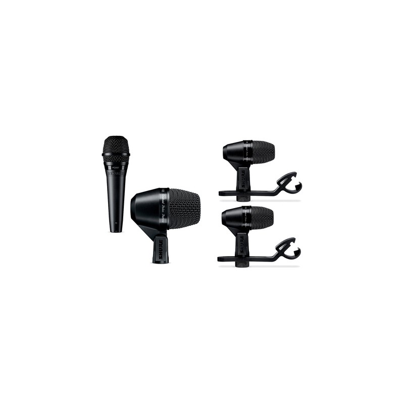 SHURE PGA DRUMKIT 4 DRUM SET 4 MICROFONI BATTERIA 2 PGA56 + 1 PGA52 + 1 PGA57 + CUSTODIA CAVI SUPPORTI