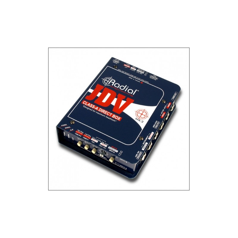 RADIAL JDV MKIII DIRECT BOX ATTIVA CLASSE A DI-BOX MK3 A+B 5 AUX DIRECT TUNER 30DB PAD SWITCH LOW HIGHT CUT CONTROLLO IMPEDENZA