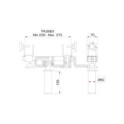 GUIL ADT04 ADATTATORE PER AMERICANA TRUSS TUBI DA 23 A 34CM BASE INNESTO 35CM IN ACCIAIO