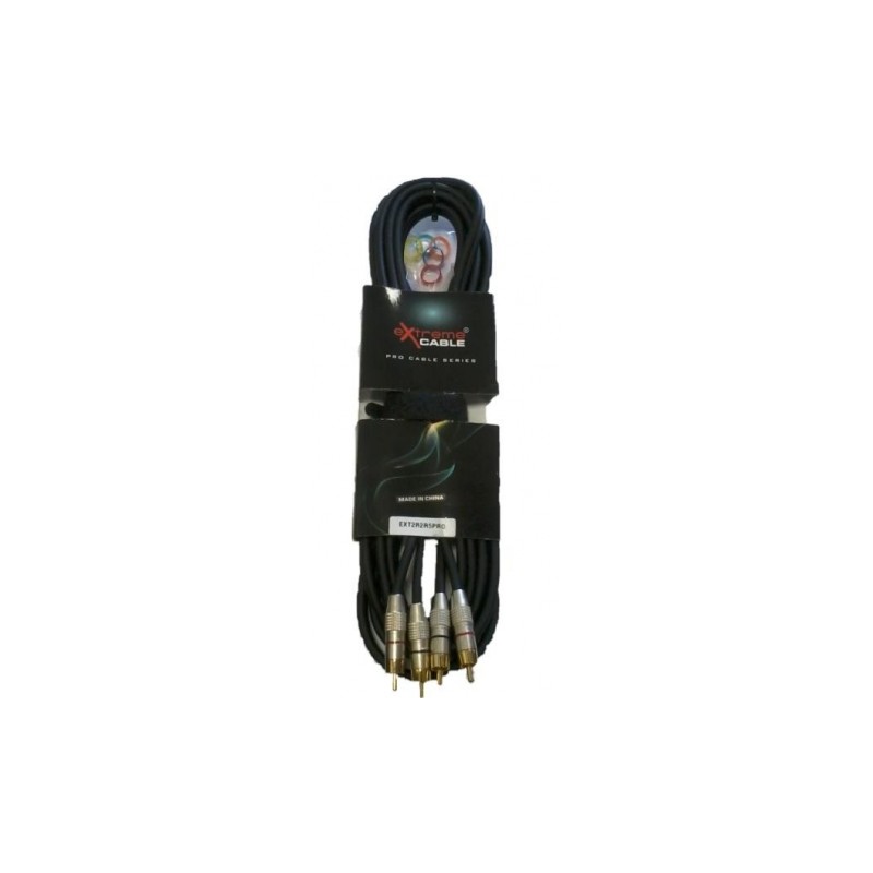 EXTREME 2R2R5PRO 2RCA MASCHIO -2RCA MASCHIO CAVO AUDIO DI SEGNALE SCHERMATO 5 MT