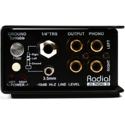 RADIAL J33 PHONO PREAMP D/I STEREO RIAA EQUALIZZATA PER GIRADISCHI CON PHANTOM POWER +48V