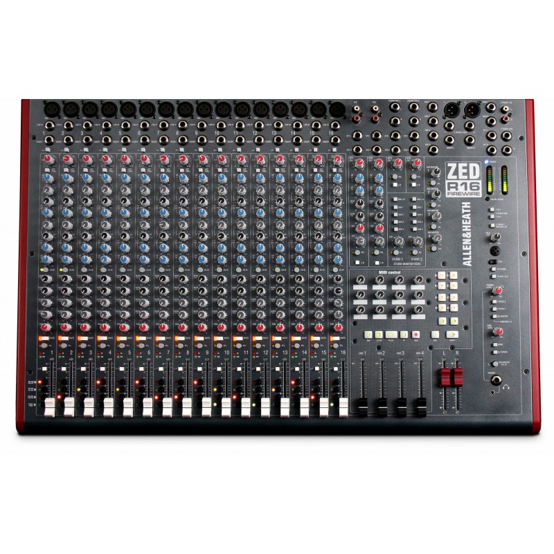ALLEN & HEATH ZED R16 MIXER RECORDING FIREWIRE CON CONTROLLI MIDI 16 CANALI