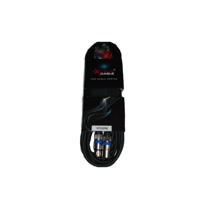 EXTREME CAVO MICROFONO/CASSE 5 METRI 1 CONNETTORE XLR MASCHIO 1 FEMMINA + STRAP + 12 ANELLINI CAVO MICROFONICO 6.5MM CONNETTORI 