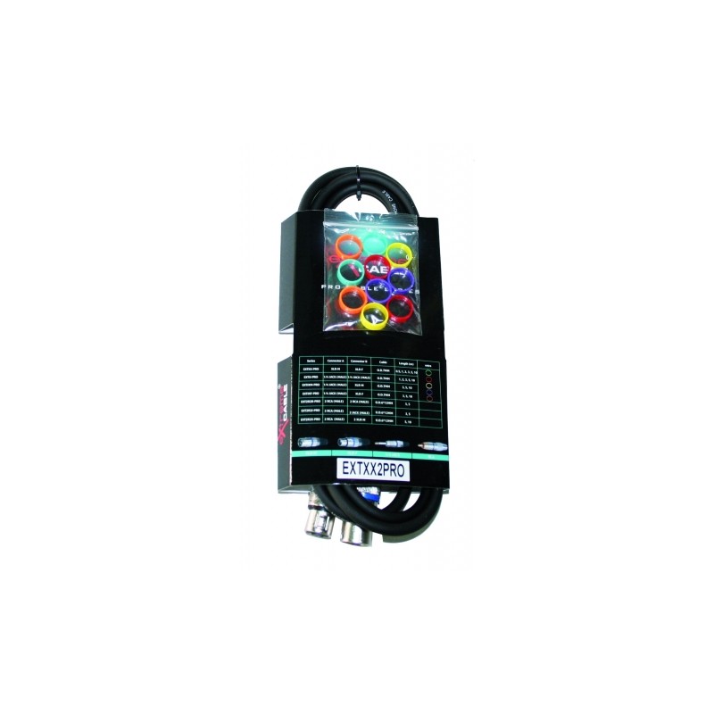 EXTREME CAVO MICROFONO/CASSE 2 METRI 1 CONNETTORE XLR MASCHIO 1 FEMMINA + STRAP + 12 ANELLINI CAVO MICROFONICO 6.5MM CONNETTORI 