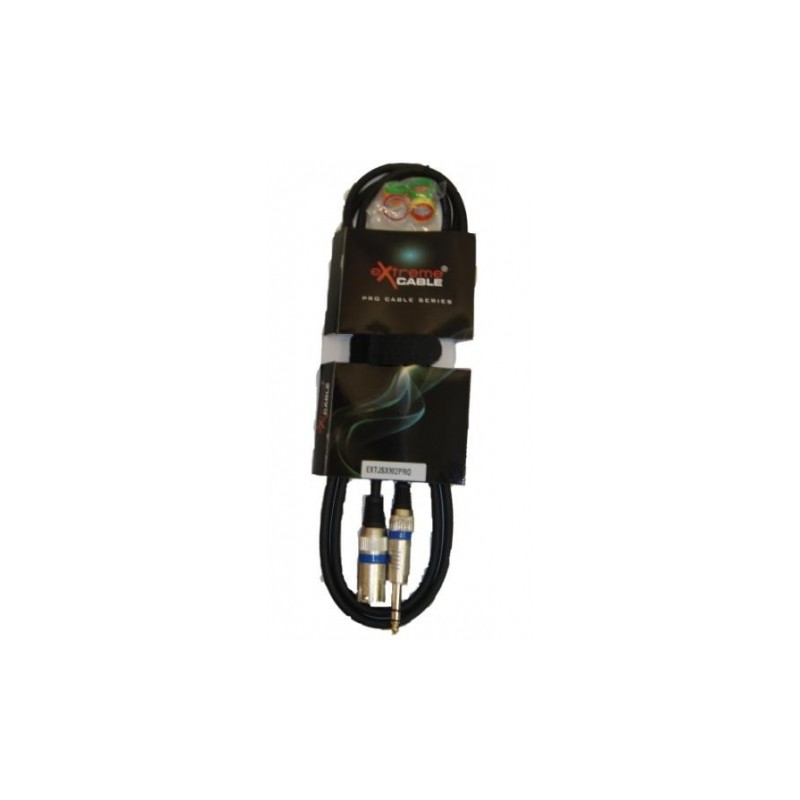 EXTREME JSXM2PRO CAVO XLR MASCHIO - JACK STEREO 1/4" 6.3mm CAVO AUDIO DI SEGNALE SCHERMATO 2 MT
