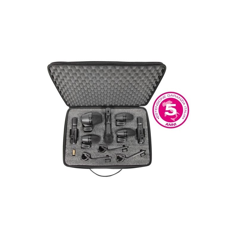 SHURE PGA DRUMKIT 7 DRUM SET 7 MICROFONI PER BATTERIA GARANZIA 5 ANNI 1 PGA57 + 3 PGA56 + 1 PGA52 + 2 PGA81 - GARANZIA ESTENDIBI