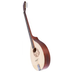 BOUZOUKI IRLANDESE MADE IN EUROPE 66CM TOP TAVOLA ABETE MASSELLO FONDO FASCE MANICO ACERO ROSETTA FLOWER
