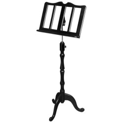 LEGGIO DA TERRA FORMA CLASSICA MADE IN EUROPE NERO LEGNO FAGGIO BARRA METALLO REGOLABILE ALTEZZA-INCLINAZIONE