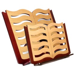 LEGGIO IN LEGNO DA TAVOLO SMALL BOOK MADE IN EUROPE IN MOGANO DESIGN LIBRO CON PAGINE INCLINAZIONE REGOLABILE
