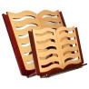 LEGGIO IN LEGNO DA TAVOLO SMALL BOOK MADE IN EUROPE IN MOGANO DESIGN LIBRO CON PAGINE INCLINAZIONE REGOLABILE