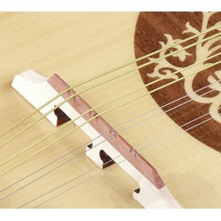 MANDOLINO PORTOGHESE 2 MADE IN EUROPE IN MASSELLO TOP ABETE E ACERO FONDO FASCE MANICO SCALA 332mm