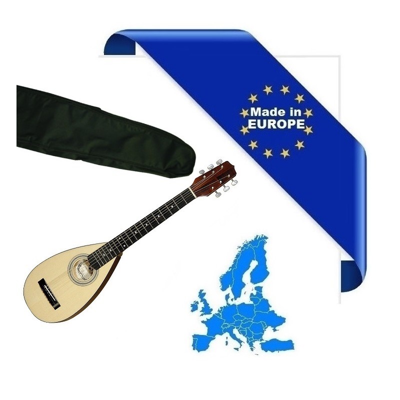 TOURIST TRAVEL GUITAR CHITARRA ACUSTICA DA VIAGGIO MADE IN EUROPE TOP ABETE MASSELLO FONDO FASCE MANICO ACERO MASSELLO TASTIERA 
