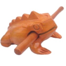 EXTREME JB258 FROG WOOD BLOCK RANA IN LEGNO COLORE NATURAL