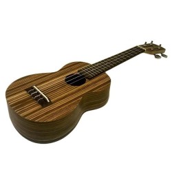 UKULELE SOPRANO TOP CORPO ZEBRANO MADE IN EUROPE TAVOLA FONDO FASCE ZEBRAWOOD TASTIERA IN PALISSANDRO