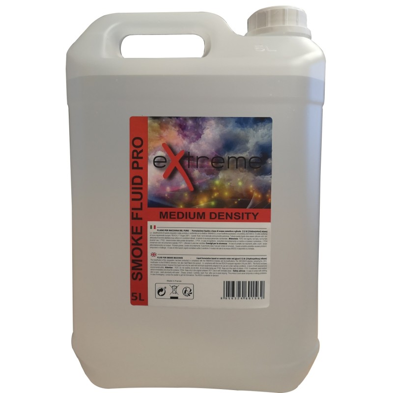 EXTREME SMOKE PRO MEDIUM DENSITY LIQUIDO MACCHINA DEL FUMO CERTIFICATO MEDIA DENSITA' PERSISTENTE TANICA DA 5 KG. MADE IN EUROPE