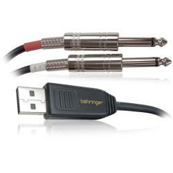 BEHRINGER LINE 2 USB INTERFACCIA AUDIO USB - 2 JACK 6.35MM 2 METRI 44.1/48 KHZ PER CHITARRA LINE2USB PLUG & PLAY PC MAC DAW