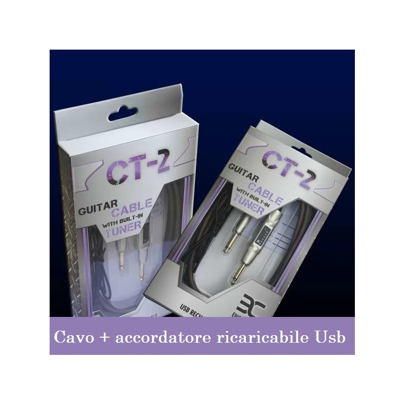 ENO CT-2 CABLE TUNER ACCORDATORE VIA CAVO PER CHITARRA ELETTRICA + BATTERIA AL LITIO RICARICABILE