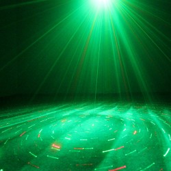 EXTREME WATER WAVE DOPPIO EFFETTO LUCE LED RGB 3x3w INDOOR + LASER RG STELLE GALASSIE + TELECOMANDO REMOTO