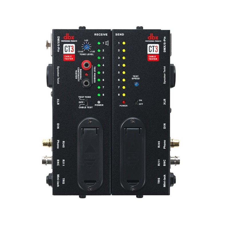 DBX CT-3 TESTA CAVI AVANZATO IN METALLO XLR - RCA - SPEAKON - JACK - MIDI - DMX 5 PIN - RJ45 CAT 5 - BNC - MINI JACK