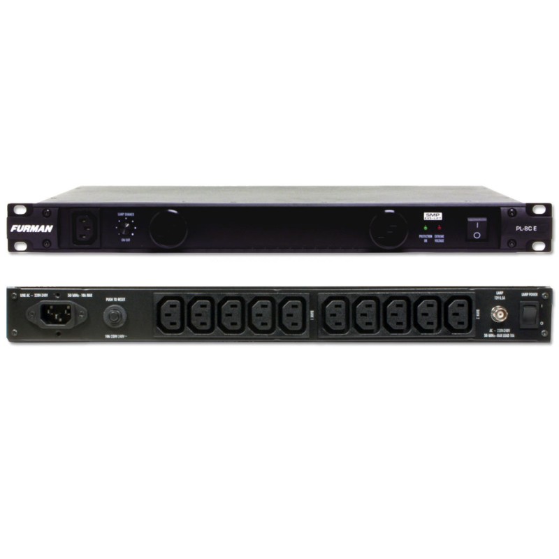 FURMAN PL-8-CE DISTRIBUTORE CONDIZIONATORE DI RETE A RACK 11 OUT IEC 220V + 2x LAMPADE RETRATTILI