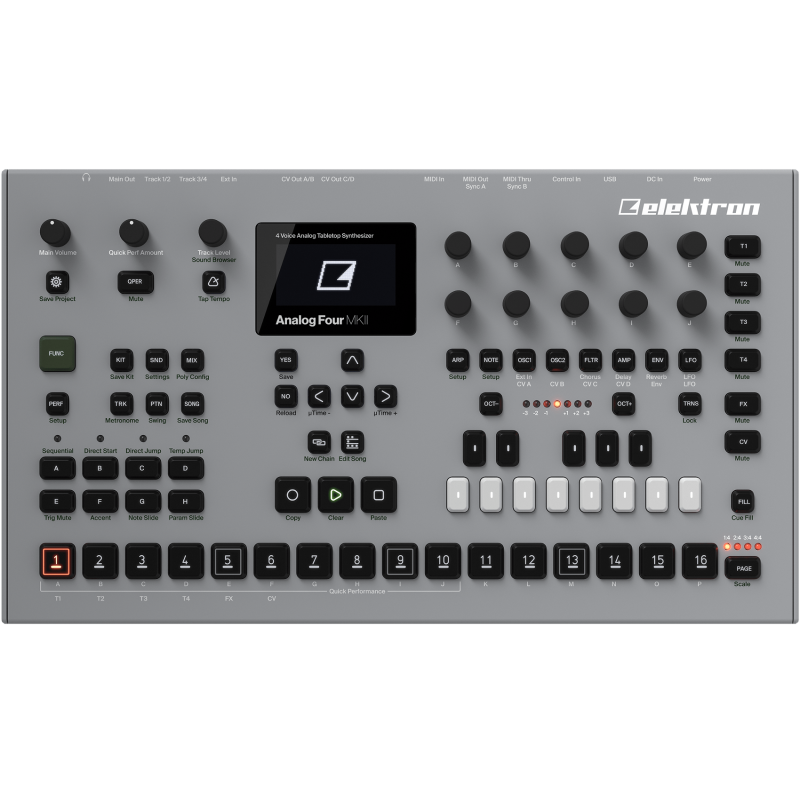 ELEKTRON ANALOG FOUR MKII SINTETIZZATORE ANALOGICO POLIFONICO A 4 VOCI USB MIDI 5 PIN