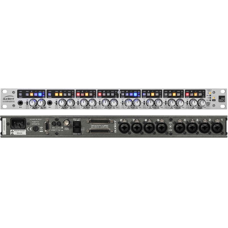 AUDIENT ASP880 PREAMPLIFICATORE MICROFONICO 8 CANALI CONVERTITORE AD ADAT AES S/PDIF