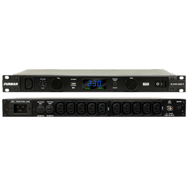 FURMAN PL-PRO DMC E DISTRIBUTORE PLPRODMCE CONDIZIONATORE DI RETE 230V AC 11 PRESE IEC MONTAGGIO A RACK 1U + LAMPADE RETRATTILI
