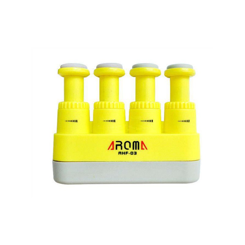 AROMA AHF-03YW ALLENATORE IMPUGNATURA GINNICO PER CHITARRA E FIATI COLORE GIALLO