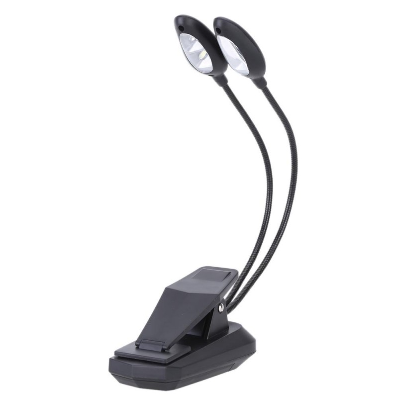 EXTREME ML22 DOPPIA LAMPADA DUAL LED PER LEGGIO BREVETTATA FLESSIBILE A COLLO D'OCA COLORE NERO