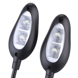 EXTREME ML22 DOPPIA LAMPADA DUAL LED PER LEGGIO BREVETTATA FLESSIBILE A COLLO D'OCA COLORE NERO