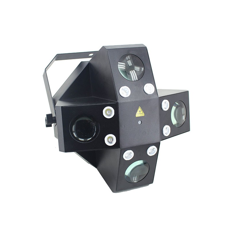 EXTREME X-TRIFEX SPIDER BUNDLE EFFETTO 3 IN 1 + CASE / 8 LED 1W BIANCO STROBO + 20X3W SPIDERAY FLOWER 4 RGBWA X 3W + LASER RG RO