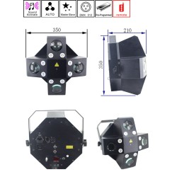 EXTREME X-TRIFEX SPIDER BUNDLE EFFETTO 3 IN 1 + CASE / 8 LED 1W BIANCO STROBO + 20X3W SPIDERAY FLOWER 4 RGBWA X 3W + LASER RG RO