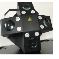 EXTREME X-TRIFEX SPIDER BUNDLE EFFETTO 3 IN 1 + CASE / 8 LED 1W BIANCO STROBO + 20X3W SPIDERAY FLOWER 4 RGBWA X 3W + LASER RG RO