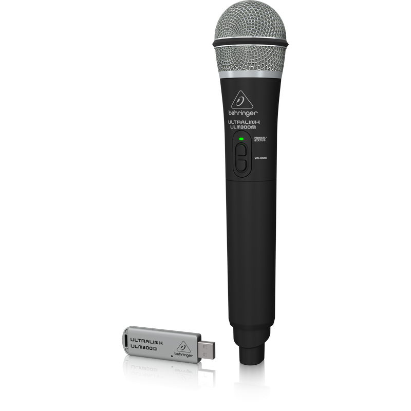 BEHRINGER ULM300-USB ULTRALINK RADIOMICROFONO GELATO PALMARE A MANO 2.4 GHZ + PRATICO RICEVITORE USB X MIXER XENYX Q/QX/CASSE WI