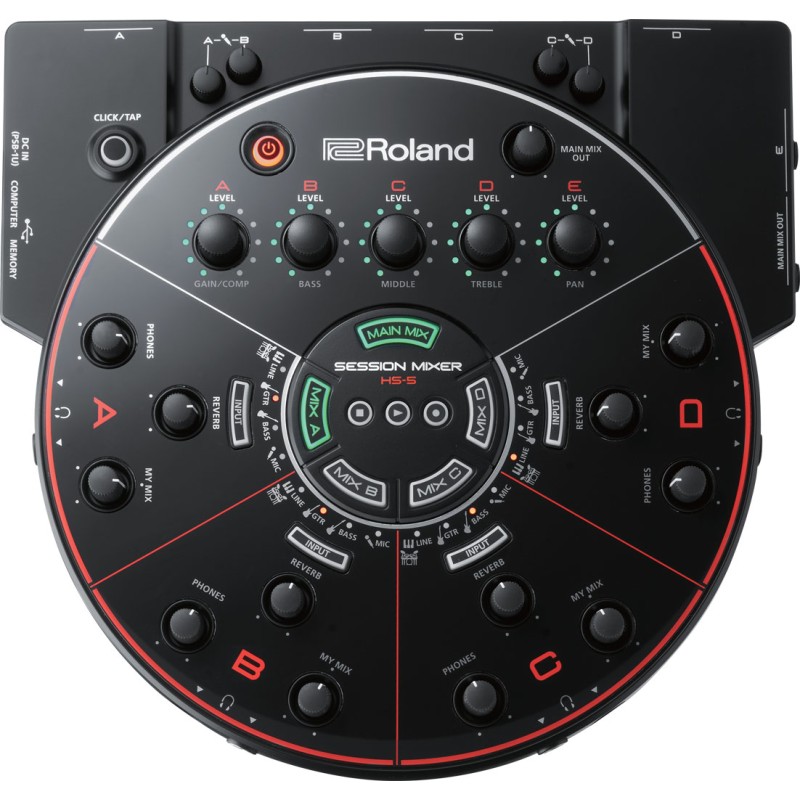 ROLAND HS5 MIXER DIGITALE PER PROVARE IN CUFFIA E REGISTRARE + EFFETTI COSM CHITARRA BASSO E VOCE + USB COLORE NERO
