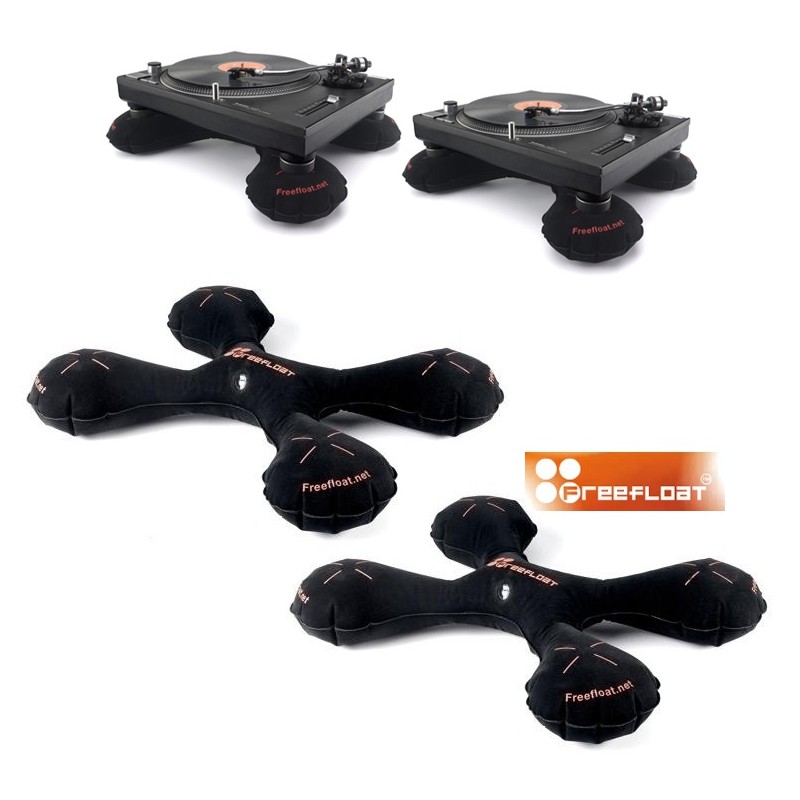 FREEFLOAT BLACK SUPPORTO GIRADISCHI LA COPPIA ANTI-VIBRAZIONE ANTI-FEEDBACK MIGLIORA FINO 20 VOLTE O 30DBU LA RESA ( PAIO )