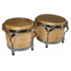 EXTREME BG-122 BONGO NATURAL IN LEGNO PELLE NATURALE 4 TIRANTI ROBUSTI MISURE 7"-9"
