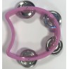EXTREME TW4 TAMBURELLO MEZZALUNA CEMBALO 4 PAIA DI PIATTINI IMPUGNATURA PROFESSIONALE COLORE ROSA
