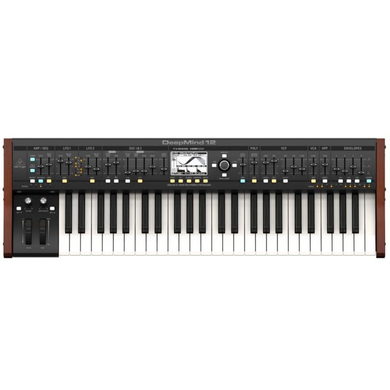 BEHRINGER DEEPMIND-12 SINTETIZZATORE ANALOGICO 12 VOCI 49 TASTI SEMIPESATI DEEP MIND WIFI EFFETTI MIDI USB SEQUENCER