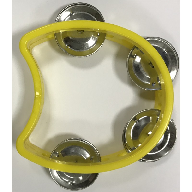 EXTREME TW4 TAMBURELLO MEZZALUNA CEMBALO 4 PAIA DI PIATTINI IMPUGNATURA PROFESSIONALE COLORE GIALLO
