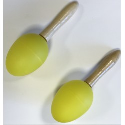EXTREME DP12 COPPIA MARACAS IN PLASTICA MANICO IN LEGNO COLORE GIALLO