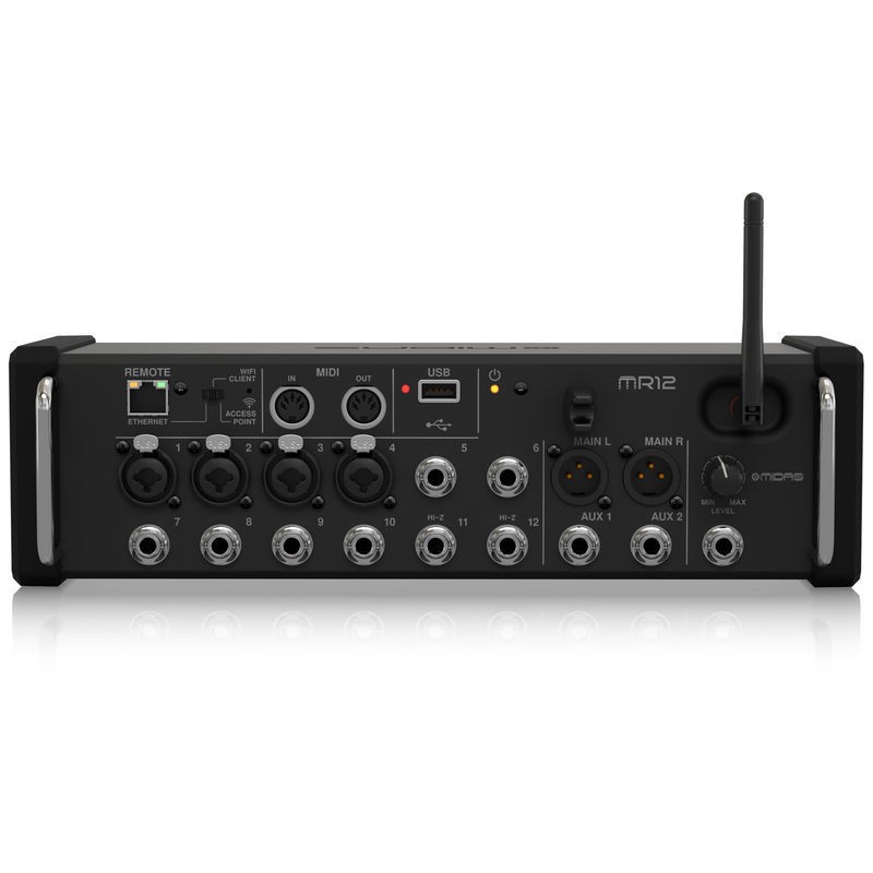 MIDAS MR12 MIXER DIGITALE 12 INPUT + 4 INGRESSI MIC + ROUTER WI-FI + INTERFACCIA AUDIO USB INTEGRATA + 4 PROCESSORI DI SEGNALE +