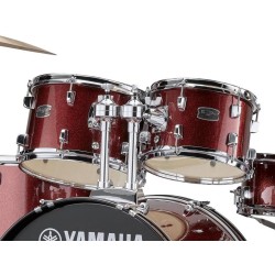 YAMAHA RYDEEN STANDARD BURGUNDY GLITTER BATTERIA ACUSTICA ROSSA CON HARDWARE + PIATTI PAISTE 101 COLORE ROSSO GLITTER