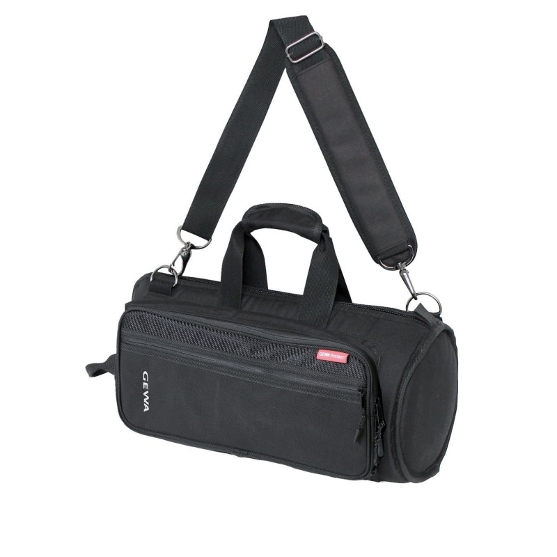 GEWA 253090 BORSA PER CORNETTA IN CORDURA 600D IMBOTTIA 3CM CON TRACOLLA E BRETELLE + TASCA FRONTALE COLORE NERO