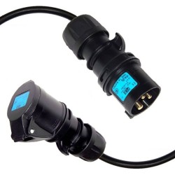 PROLUNGA CORRENTE 20 METRI CEE 16A+T IP44 3POLI CAVO NEOPRENE/H07RN-F 3x2.5 SPINA-PRESA MASCHIO-FEMMINA NERE