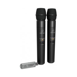 BEHRINGER ULM202-USB ULTRALINK DOPPIO MICROFONO PALMARE A MANO 2.4 GHZ + PRATICO RICEVITORE USB X MIXER XENYX Q/QX/CASSE WIRELES