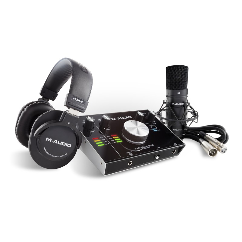 M-AUDIO M-TRACK 2x2 VOCAL STUDIO PRO KIT HOME RECORDING CON MICROFONO SCHEDA AUDIO USB CUFFIE E CAVO