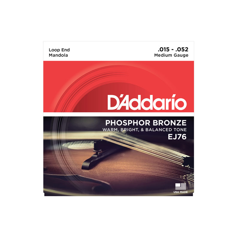 D'ADDARIO EJ76 CORDE PER MANDOLA PHOSPHOR BRONZE MEDIUM GAUGE 15-52