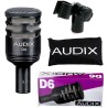 AUDIX D6 MICROFONO DINAMICO CARDIODE CASSA TOM TIMPANO GRANCASSA + CLAMP + BORSA