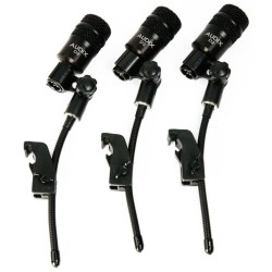 AUDIX D2 TRIO SET 3 MICROFONI DINAMICI IPERCARDIODE TOM + 3 CLAMPS DVICE + 3 BORSE P1